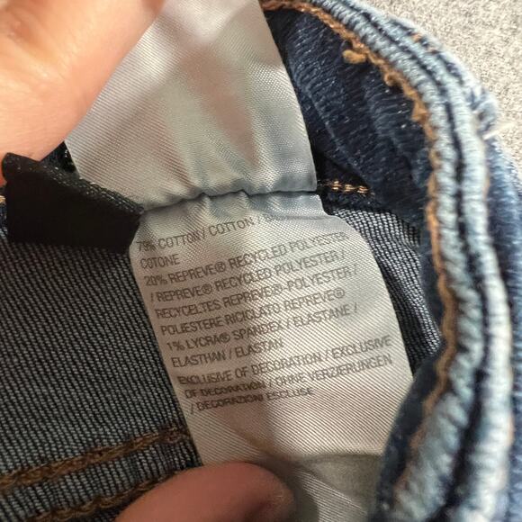 Susan Graver Stretch Denim Girlfriend Jean with Cuff Deep Indigo, Plus Petite 18 - Picture 10 of 10